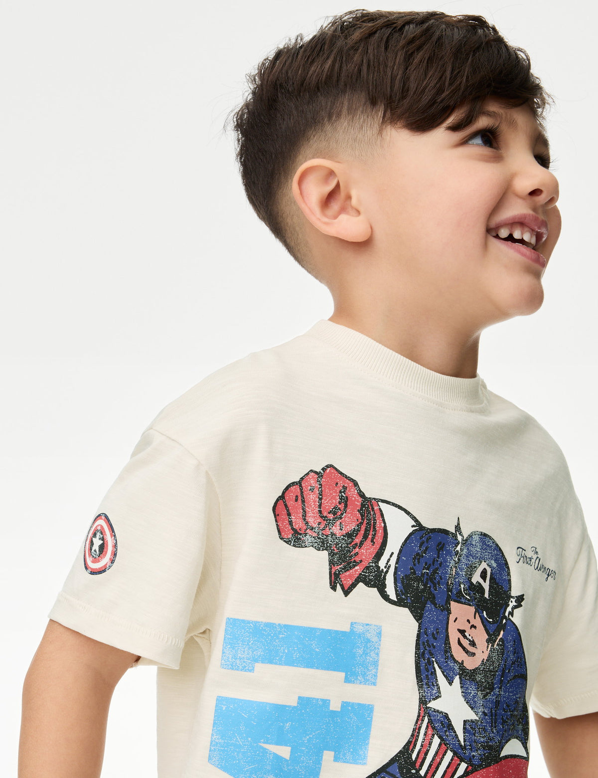 ?saf Pamuklu Captain America™ Tişört - 2-8 Yaş?
