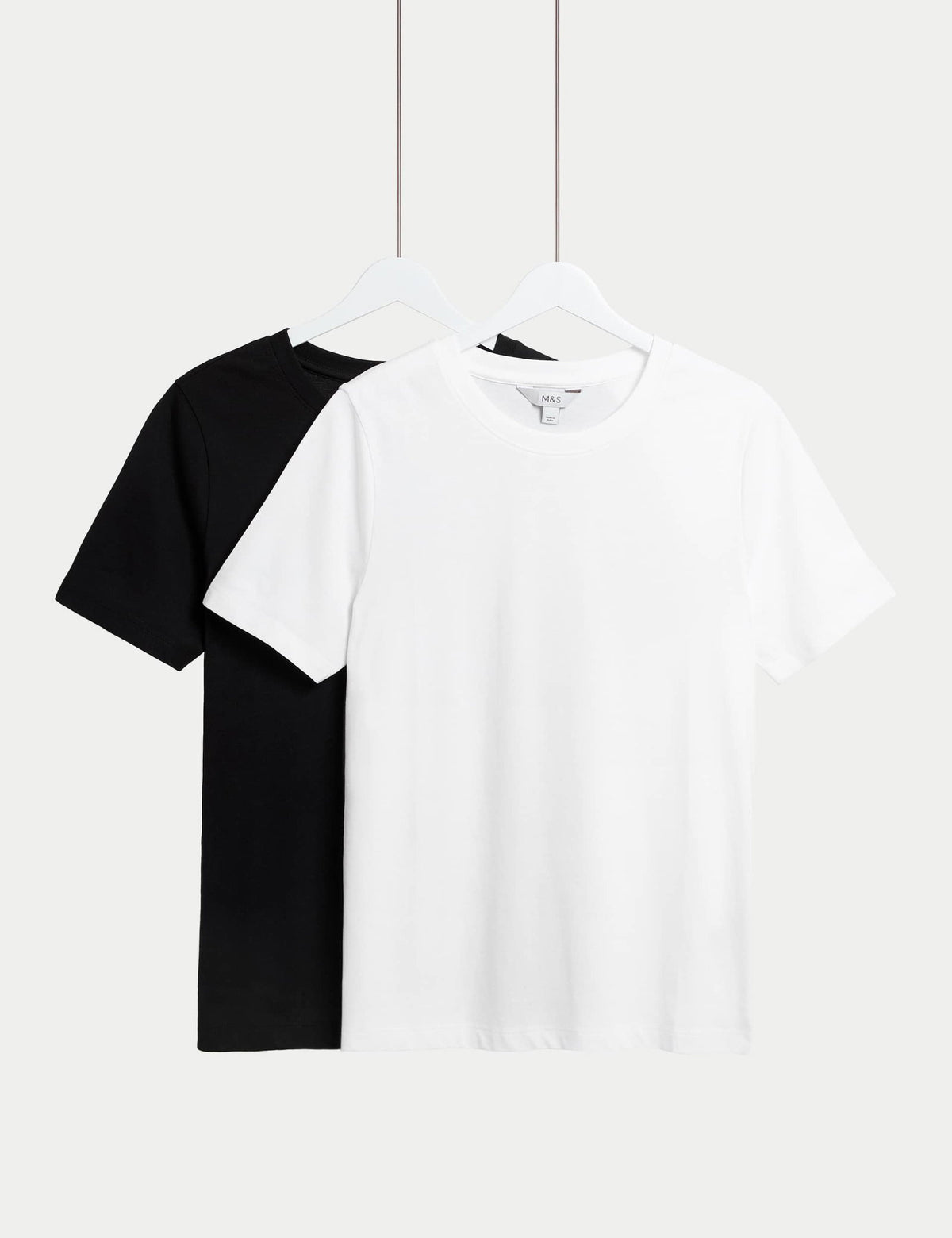2'li Saf Pamuklu Bisiklet Yaka Regular Fit T-shirt