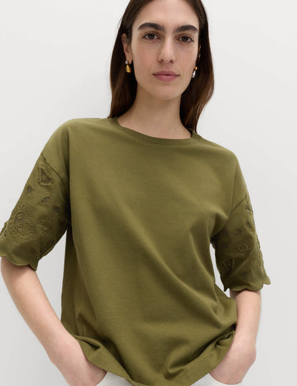 Saf Pamuklu Boxy T-shirt