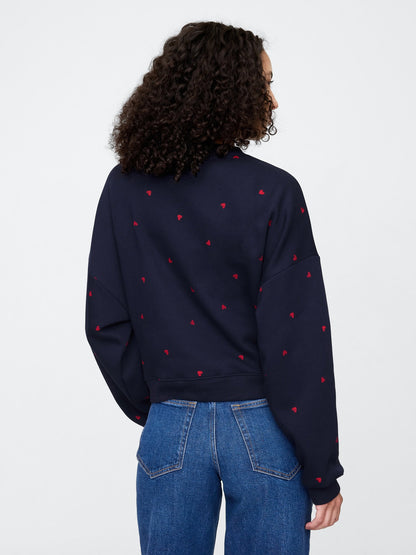 Lacivert Gap Logo Oversize Fleece Sweatshirt