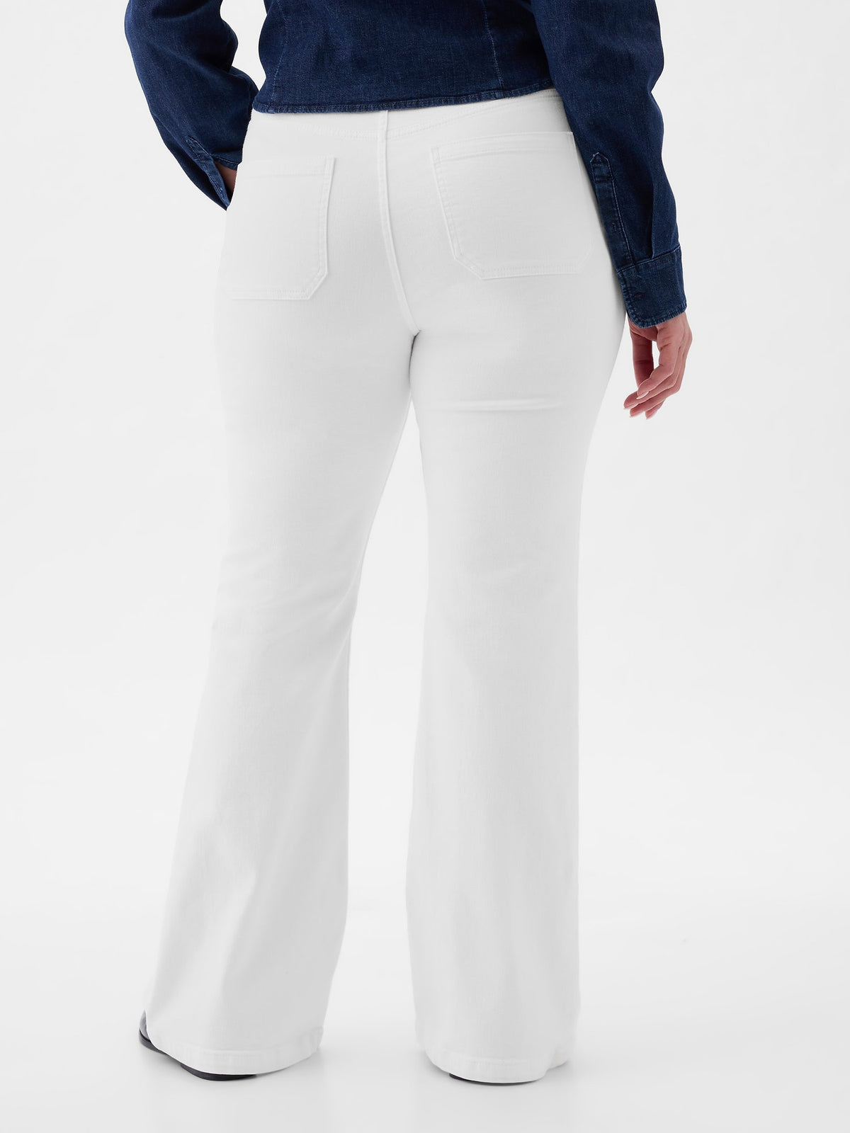Beyaz High Rise '70s Flare Washwell™ Jean Pantolon