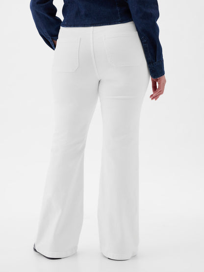 Beyaz High Rise '70s Flare Washwell™ Jean Pantolon