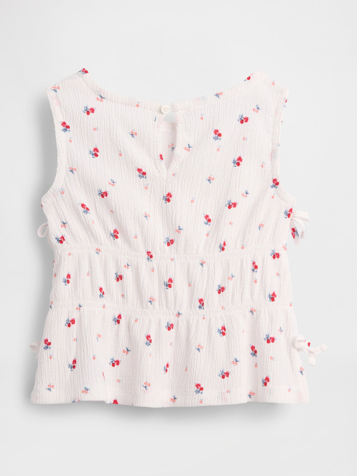 Beyaz Crinkle Örgü Fiyonk T-shirt