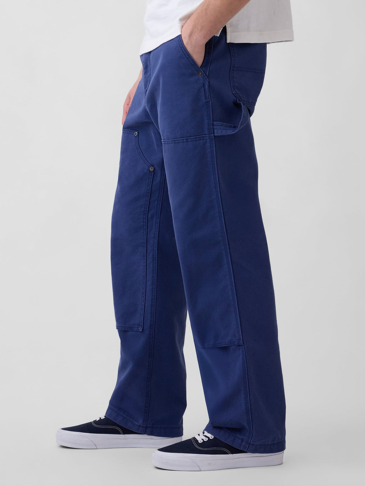 Kobalt Mavisi '90s Loose Kanvas Double-knee Carpenter Pantolon