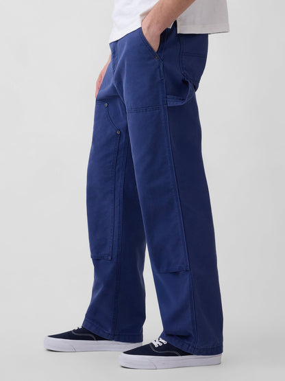 Kobalt Mavisi '90s Loose Kanvas Double-knee Carpenter Pantolon