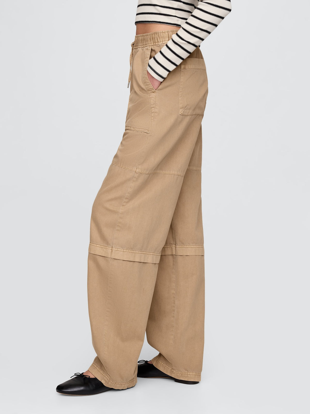 Kahverengi Mid Rise Easy Utility Barrel Pantolon