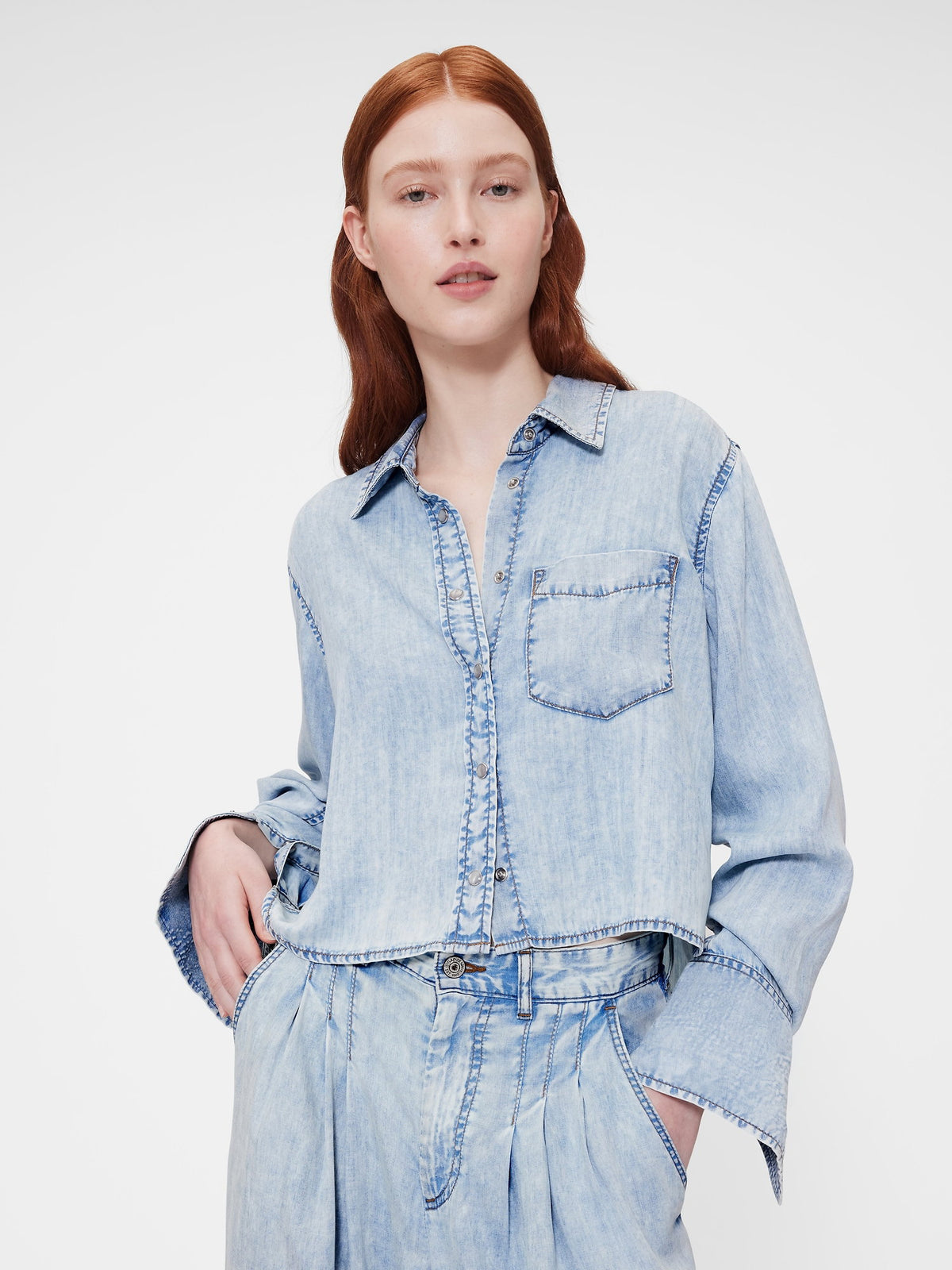 Mavi Gapstudio Denim Crop Gömlek