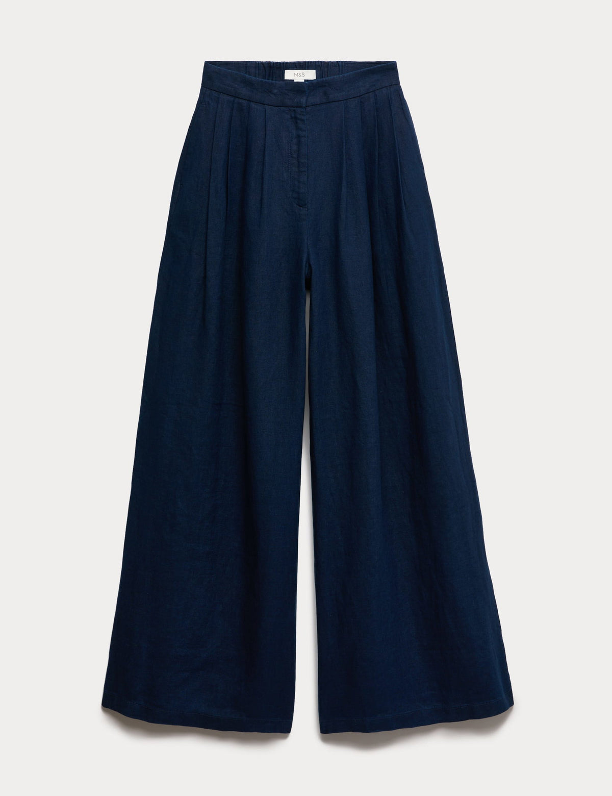 Saf Keten Bol Paça Pantolon