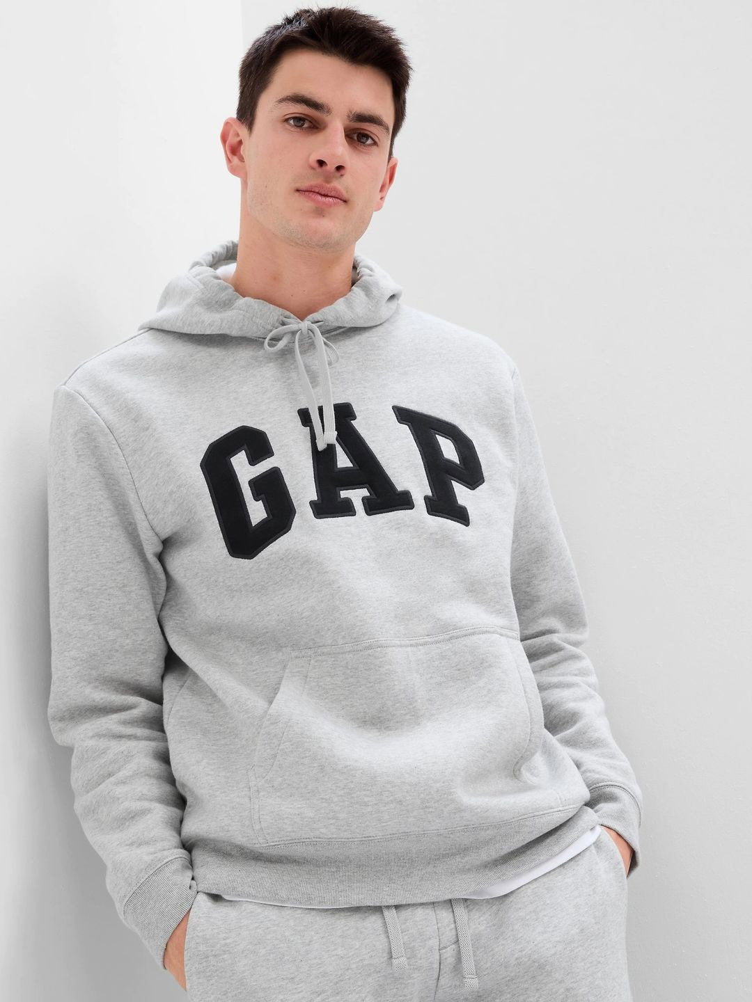 Açık Gri Gap Logo Kapüşonlu Sweatshirt