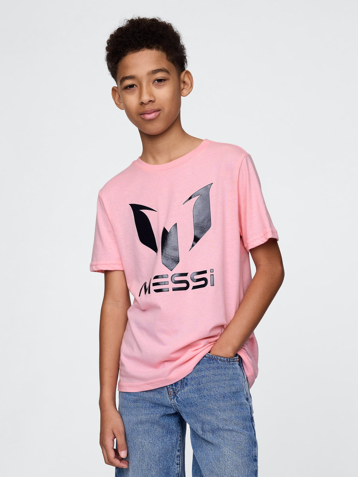 Pembe Messi Grafik T-shirt