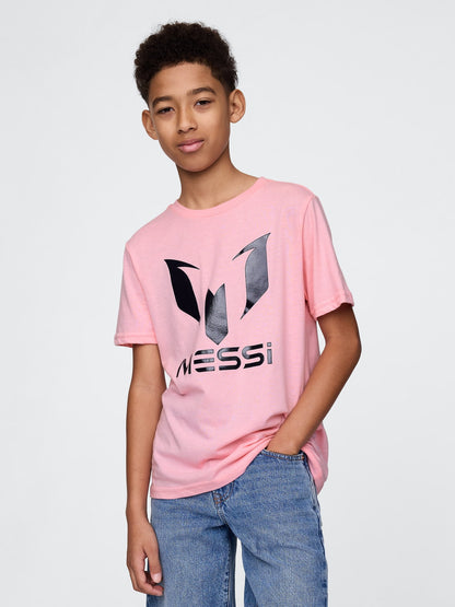 Pembe Messi Grafik T-shirt