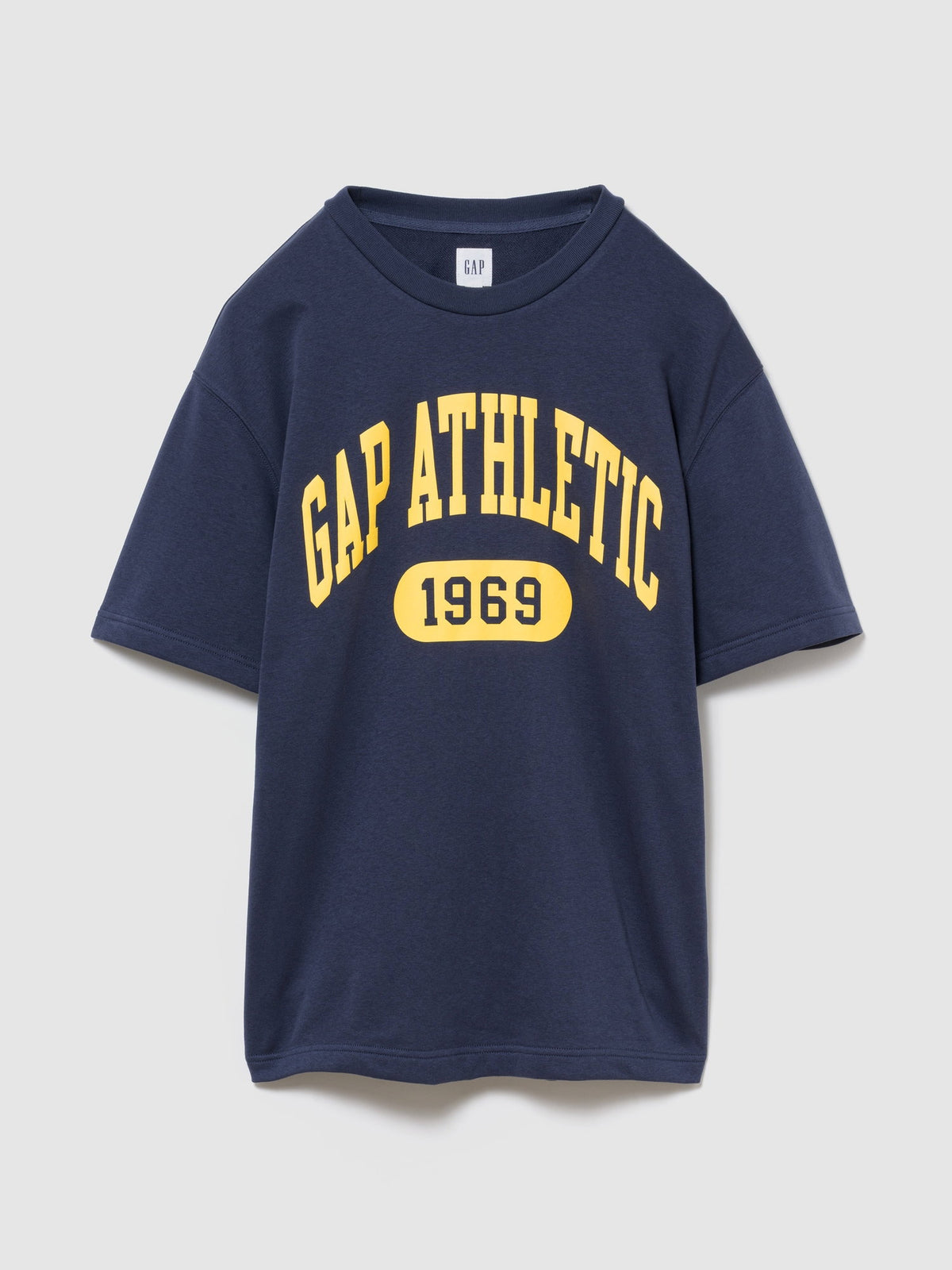 Lacivert Relaxed Fransız Havlu Kumaş Grafik Baskılı T-shirt
