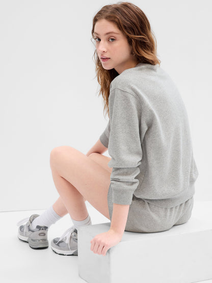 Açık Gri Gap Logo Bisiklet Yaka Fleece Sweatshirt