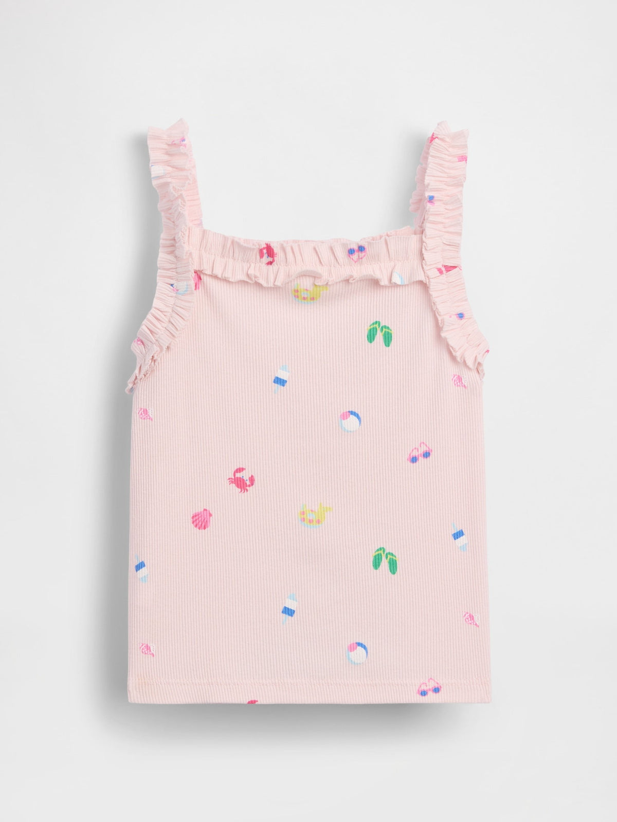 Pembe Fitilli Fırfır Apron Askılı Atlet