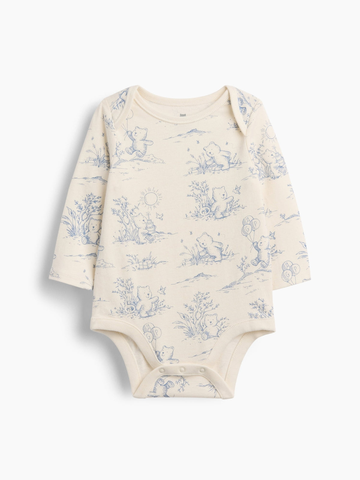 Kırık Beyaz First Favorites Organik Pamuk Ayı Desenli Bodysuit