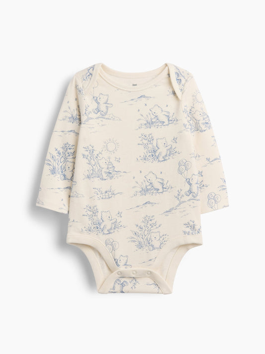 Kırık Beyaz First Favorites Organik Pamuk Ayı Desenli Bodysuit