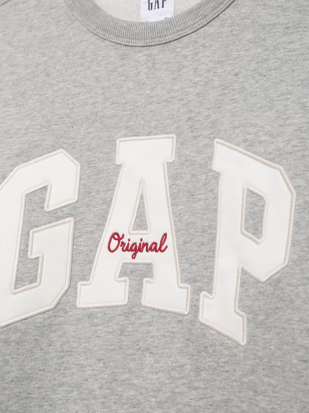 Koyu Gri Gap Logo Bisiklet Yaka Sweatshirt