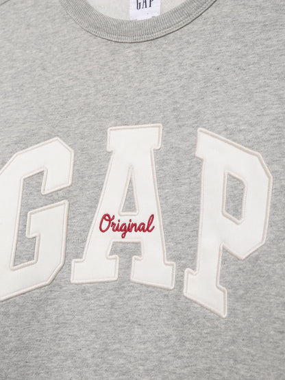 Koyu Gri Gap Logo Bisiklet Yaka Sweatshirt