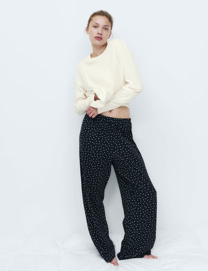 Saf Pamuklu Desenli Pijama Takımı