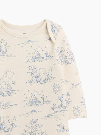 Kırık Beyaz First Favorites Organik Pamuk Ayı Desenli Bodysuit