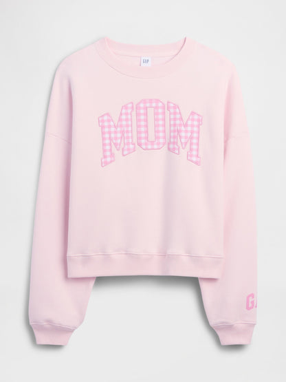 Açık Pembe Oversized Wedge Grafik Baskılı Sweatshirt