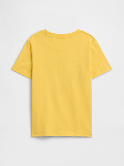 Sarı Disney Winnie The Pooh Logo T-shirt