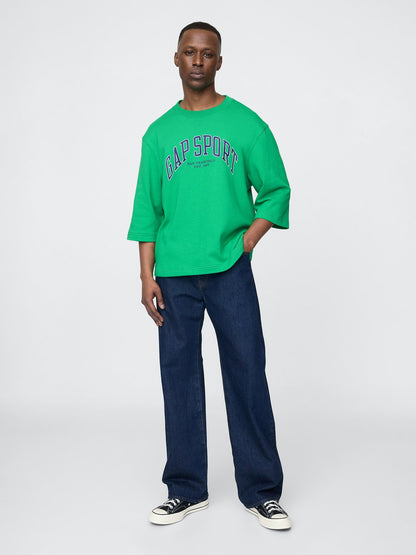 Yeşil Oversized Gap Grafik Terry T-shirt