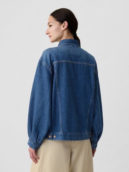 Koyu Mavi Gap Logo × Dôen Oversized Ikonik Denim Ceket