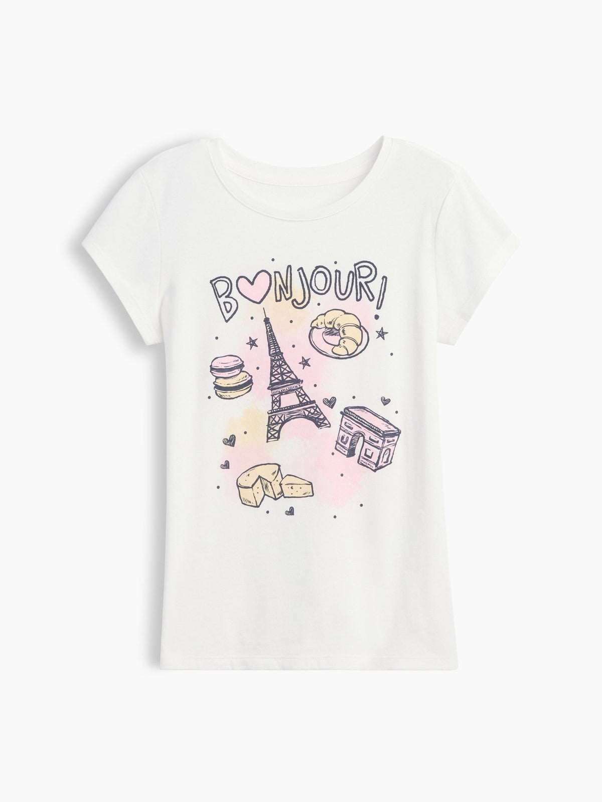 Beyaz Grafik Baskılı T-shirt
