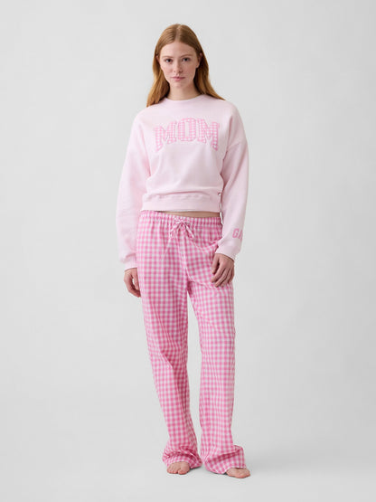 Açık Pembe Oversized Wedge Grafik Baskılı Sweatshirt