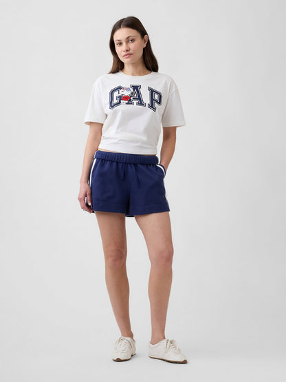 Beyaz Peanuts Oversized Gap Americana Logo T-shirt