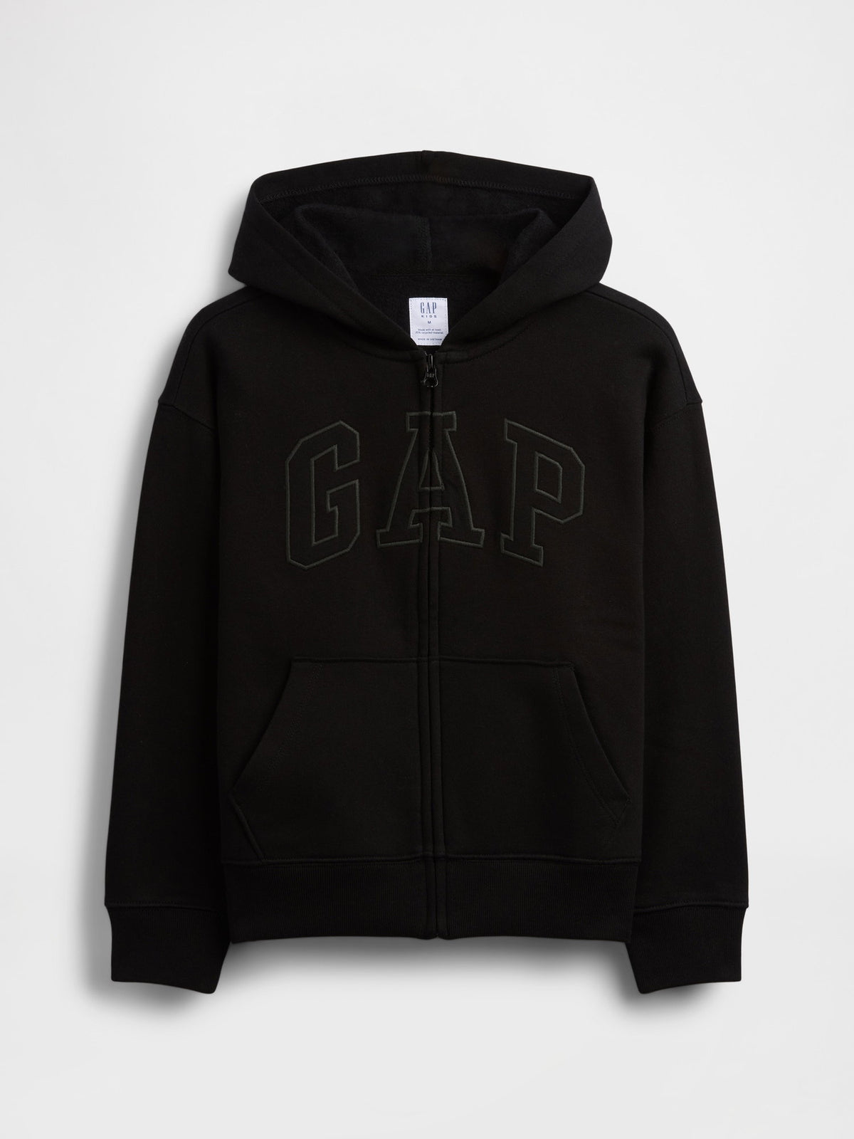 Siyah Relaxed Gap Logo Fermuarlı Sweatshirt