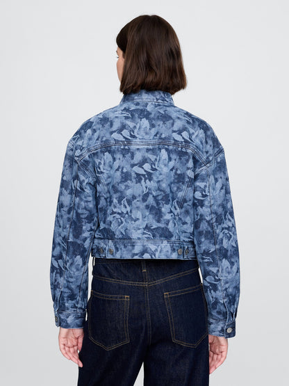 Mavi Crop Floral Denim Icon Ceket
