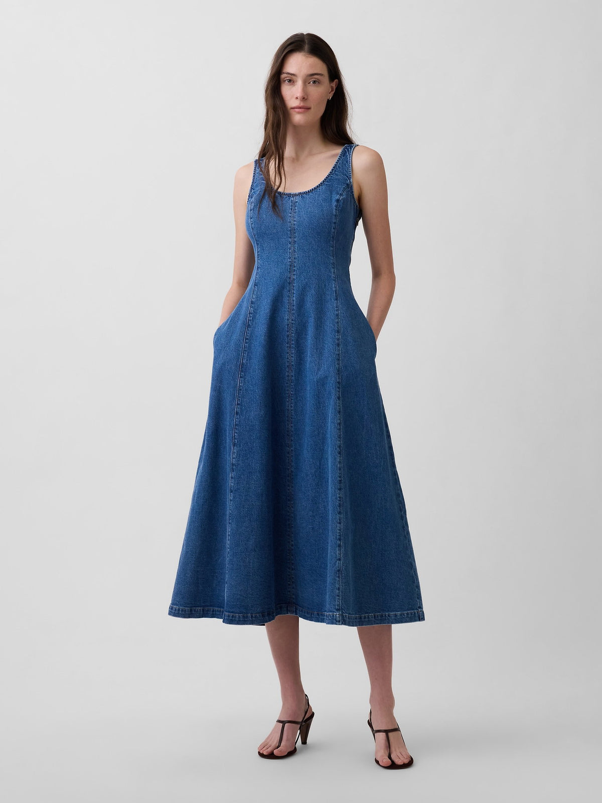 Mavi Denim Scoop Neck Maxi Elbise