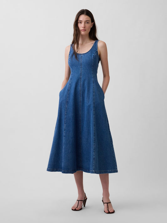 Mavi Denim Scoop Neck Maxi Elbise