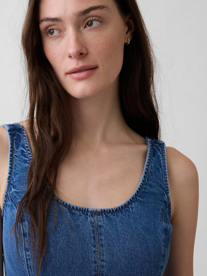 Mavi Denim Scoop Neck Maxi Elbise