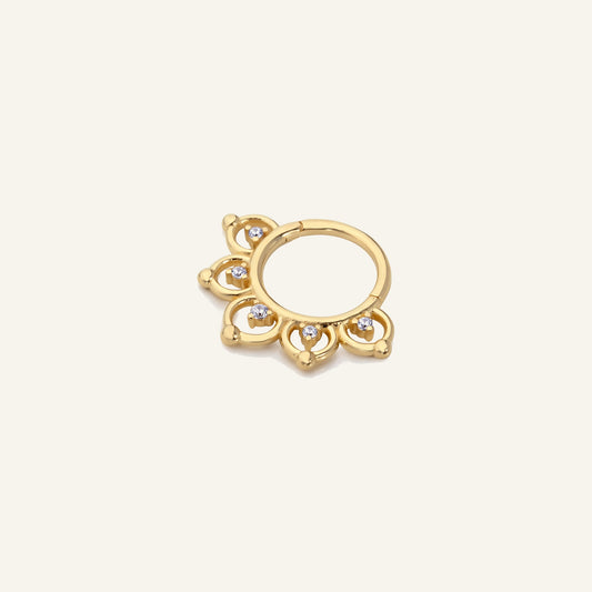 Beadlight Boncuk Uçlu Taşlı Altın Halka Helix Piercing