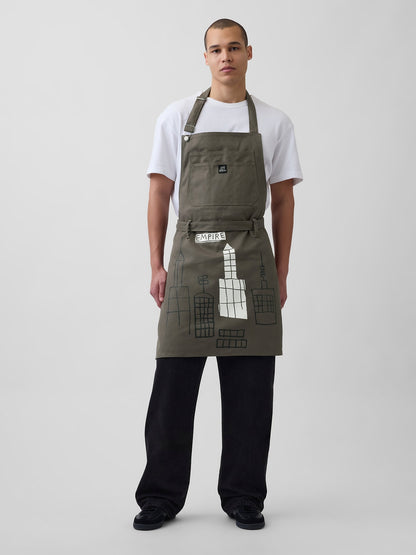 Gri Jean-michel Basquiat Kanvas Önlük