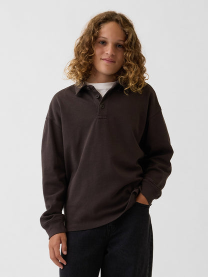 Kahverengi Heavyweight Relaxed Polo T-shirt