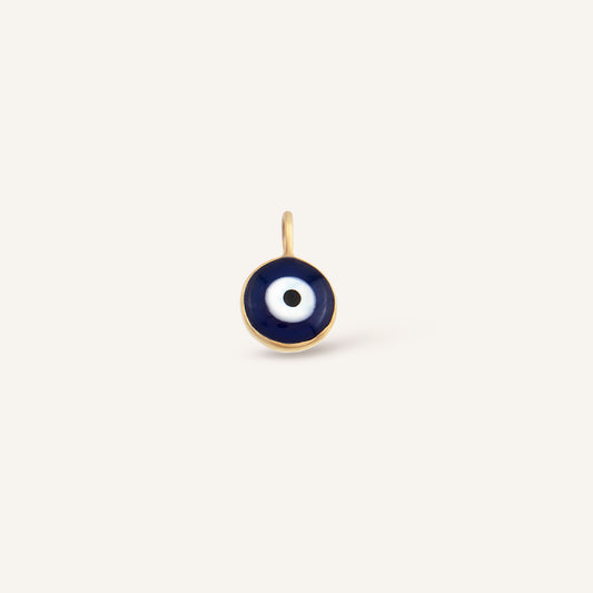 Big Evil Eye Nazar Boncuğu Mineli Altın Charm