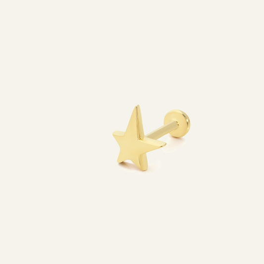 Asymmetrical Star Yıldız Figürlü Altın Kulak Piercing