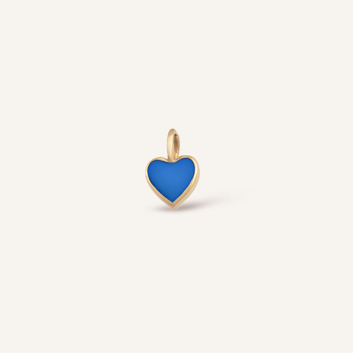 Blue Heart Kalp Figürlü Mavi Mineli Altın Charm