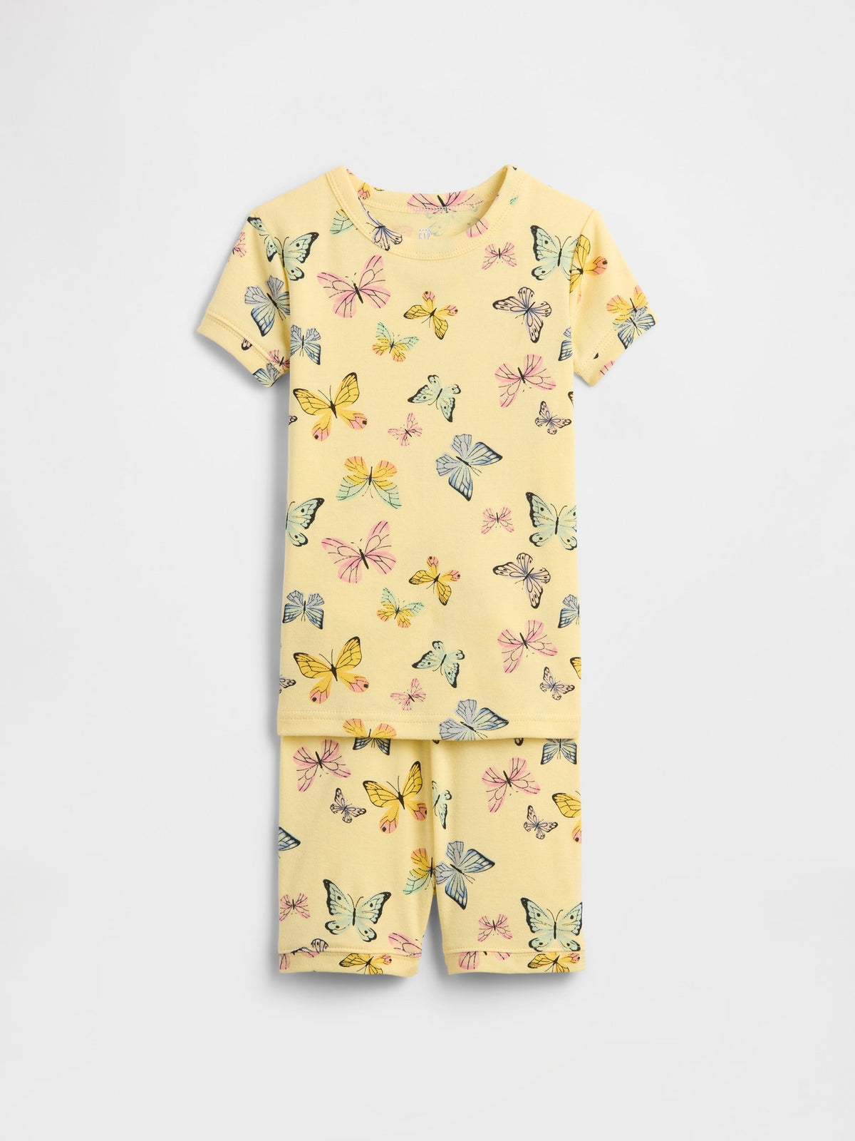 Sarı %100 Organik Pamuk Desenli Pijama Takımı