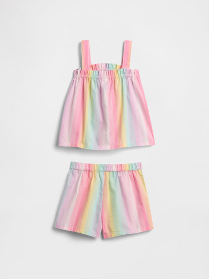 Çok Renkli Poplin Two-piece Outfit Set