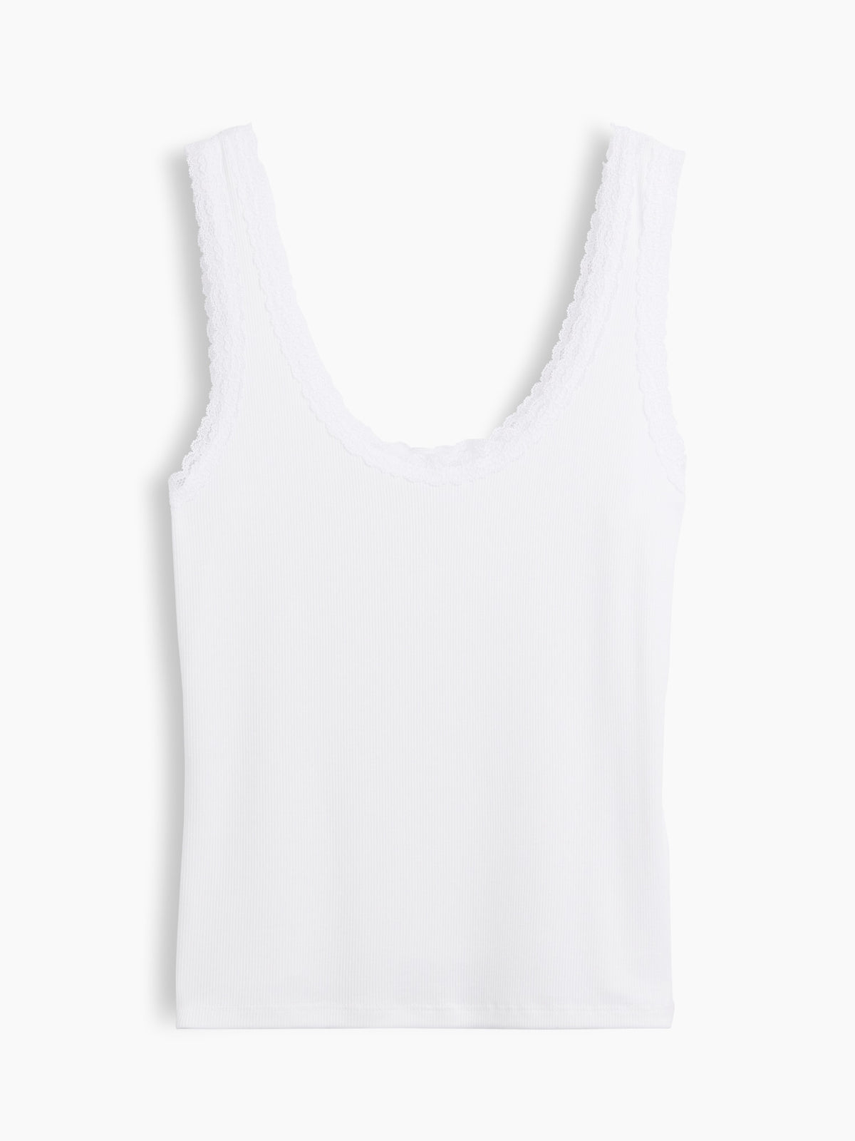 Beyaz Mini Fitilli Dantel Detaylı Askılı Pijama Üstü