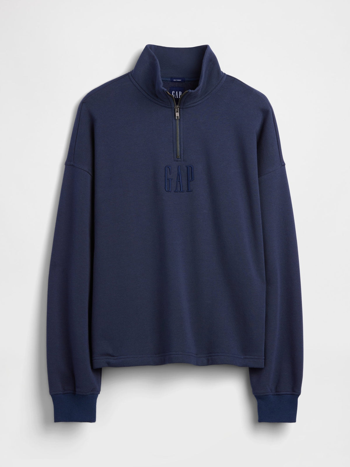 Kırmızı Heavyweight Oversized Logo Yarım Fermuarlı Sweatshirt