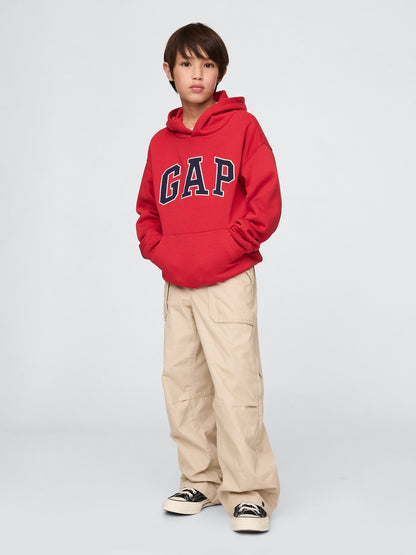 Kırmızı Relaxed Gap Logo Kapüşonlu Sweatshirt