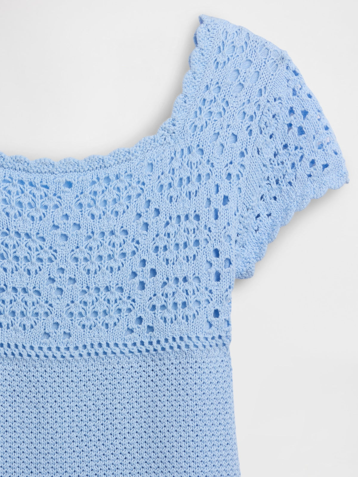 Açık Mavi Crochet Triko Elbise