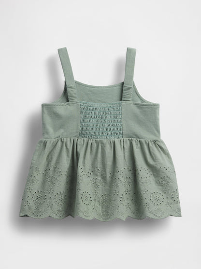 Yeşil Eyelet Hem Bluz