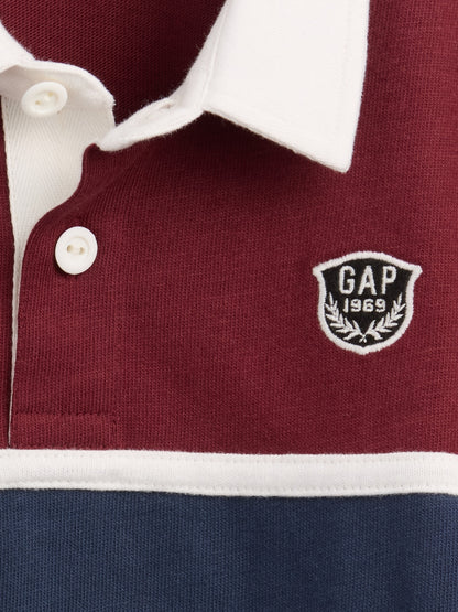 Bordo Colorblock Rugby Polo Gömlek